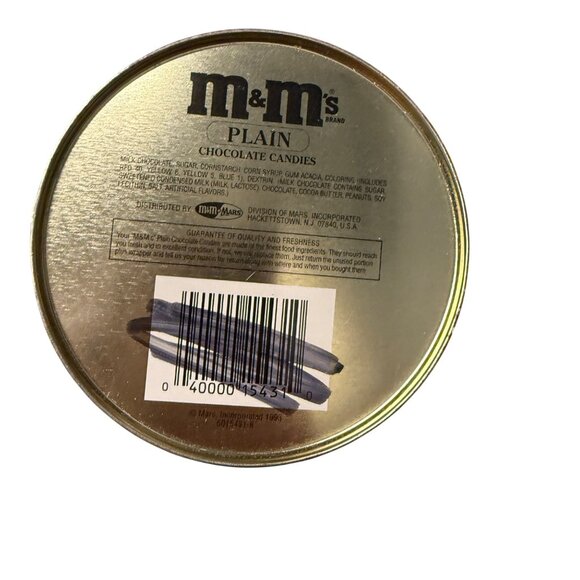 M&Ms 1993 Christmas Tin Collectible Red Holiday Design With Holly & Bow - Picture 4 of 5